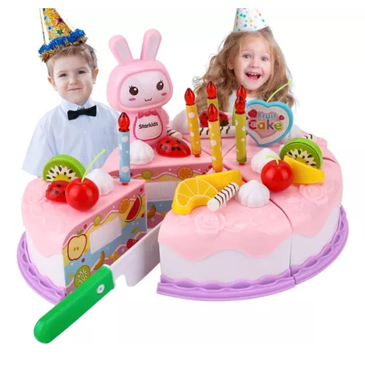 GENERICO - Juegos De Pastel Cumpleaños Con Velcro Juego Niños 37 Piezas