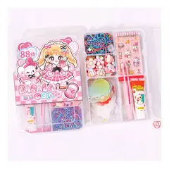 GENERICO - Set Juego 88pcs Pegatinas Crea Tus Llaveros Juguete Niña