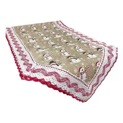 OEM - Mantel Camino De Mesa Rectangular Navidad 180x35cm - Rojo