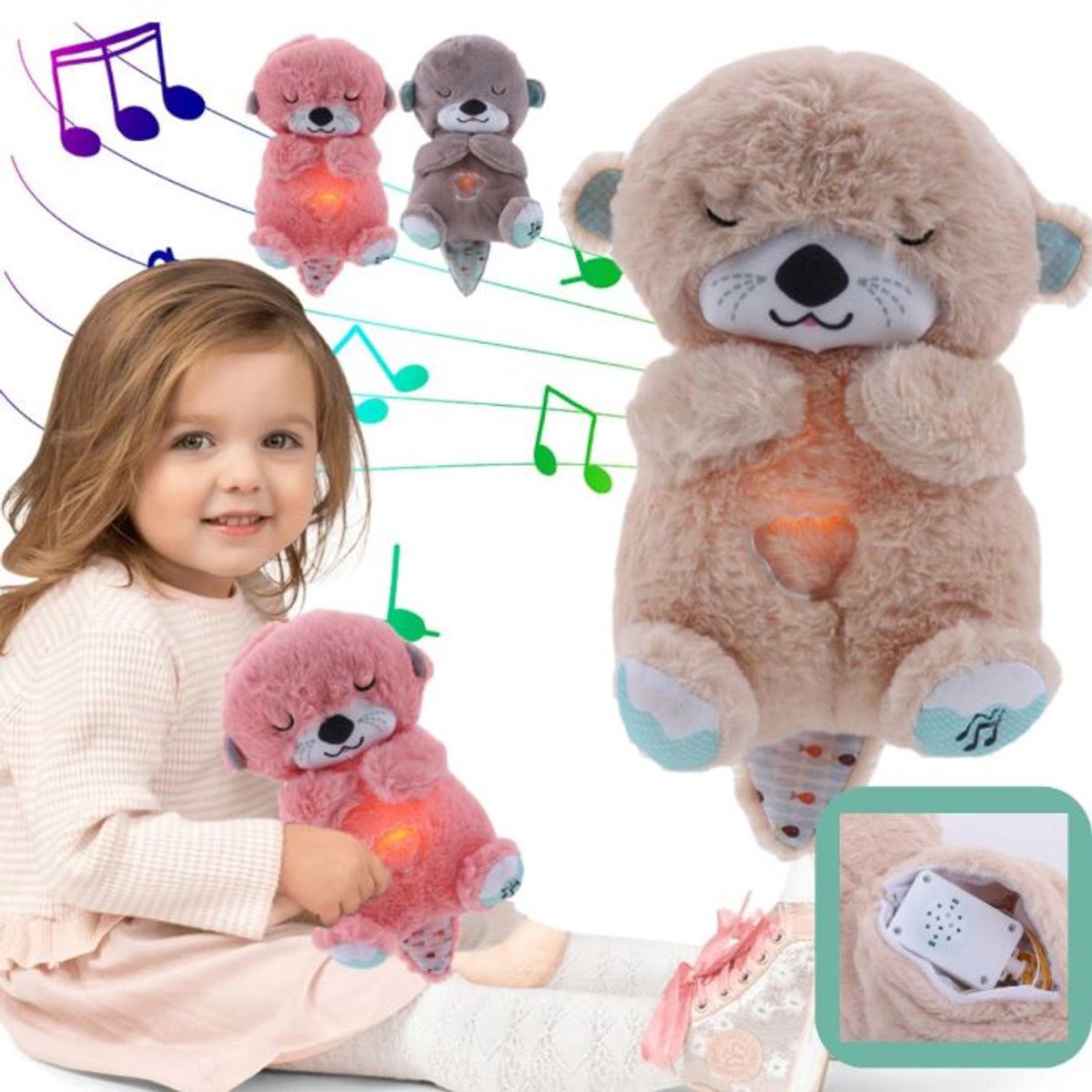 GENERICO - Nutria De Peluche Que Respira Con Música Y Luz