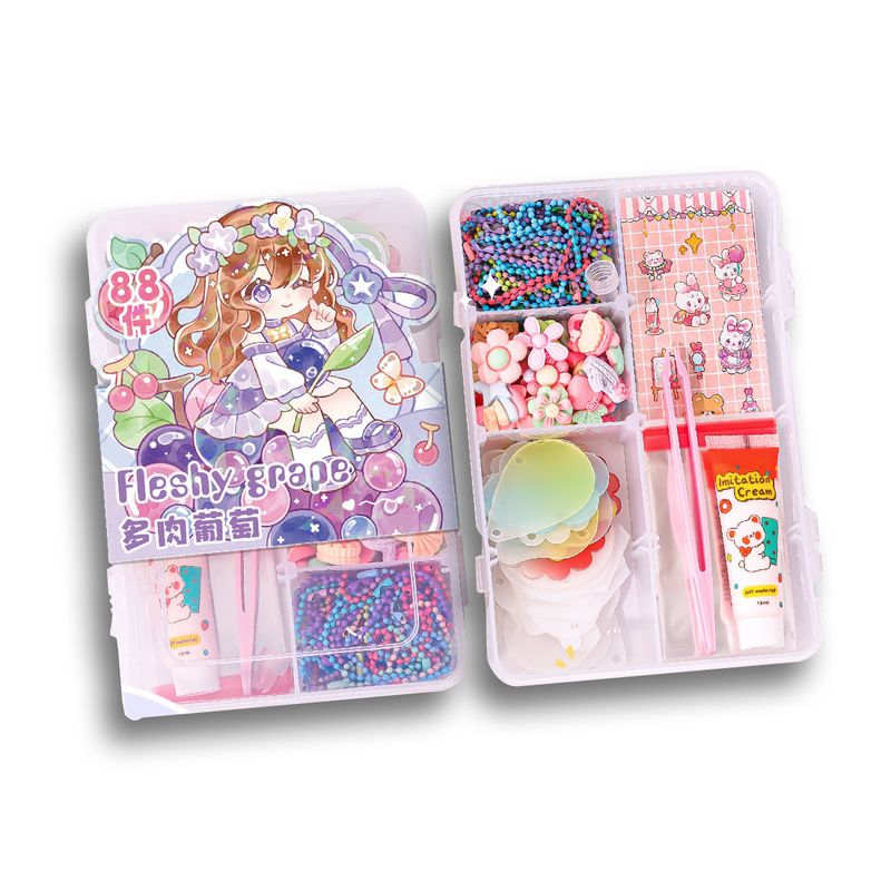 GENERICO - Set Juego 88pcs Pegatinas Crea Tus Llaveros Juguete Niña