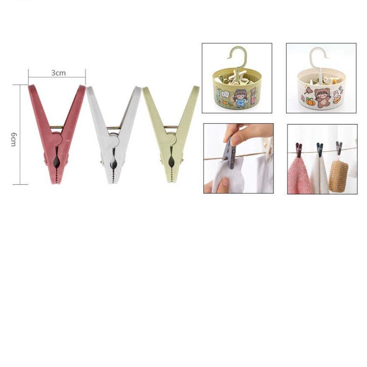 GENERICO - CESTA ORGANIZADORA + PINZAS DE ROPA