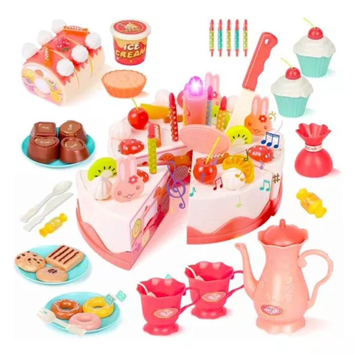 GENERICO - Juegos Niño De Pastel Cumpleaños Con Luz Y Sonido 82pzs