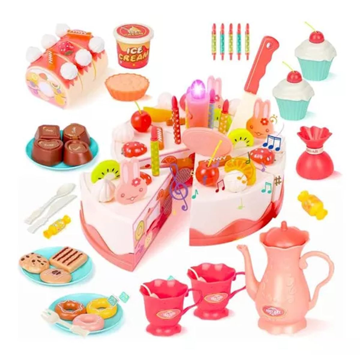 GENERICO - Juegos Niño De Pastel Cumpleaños Con Luz Y Sonido 82pzs