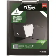 TORRE - Tabla Con ApretadorTorre Oficio Apretador Doble PVC Negro