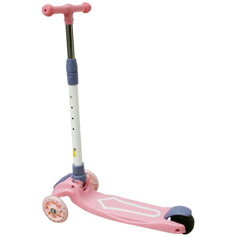 GENERICO - Scooter Plegable Rosado de 4 Ruedas Iluminadas - SC