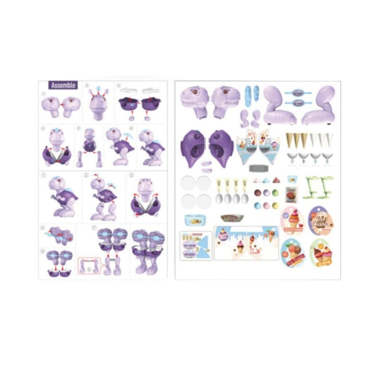 GENERICO - Heladería Infantil Tiranosaurio Rex Lila Juguete Interactivo