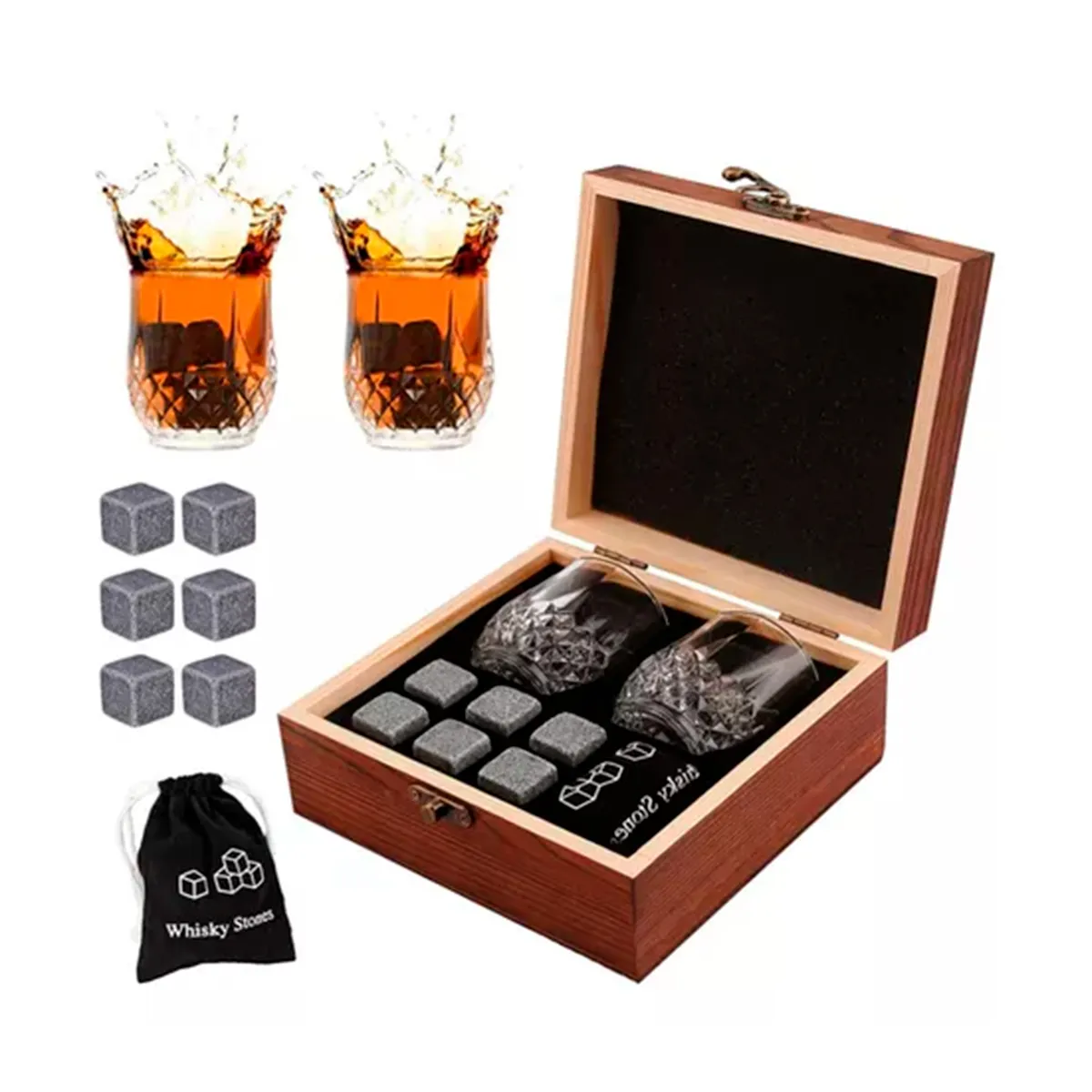 GENERICO - Set Para Whisky + 2 Vasos De Cristal