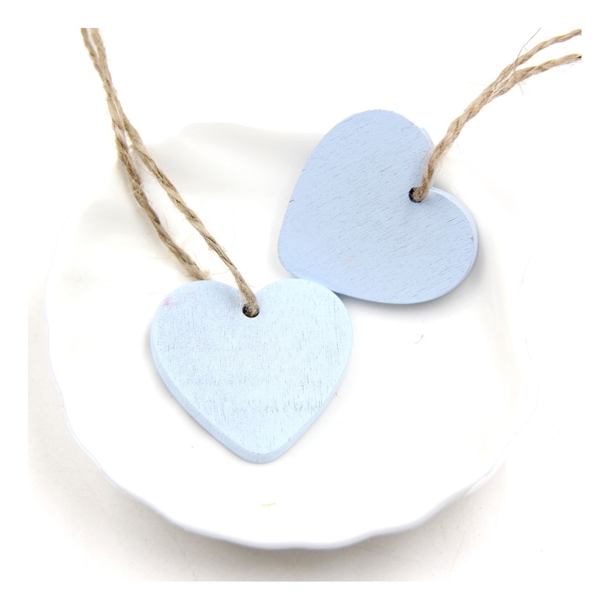 ATURE - 10u Colgante De Madera Corazón Love De Color Sólido 4 Cm