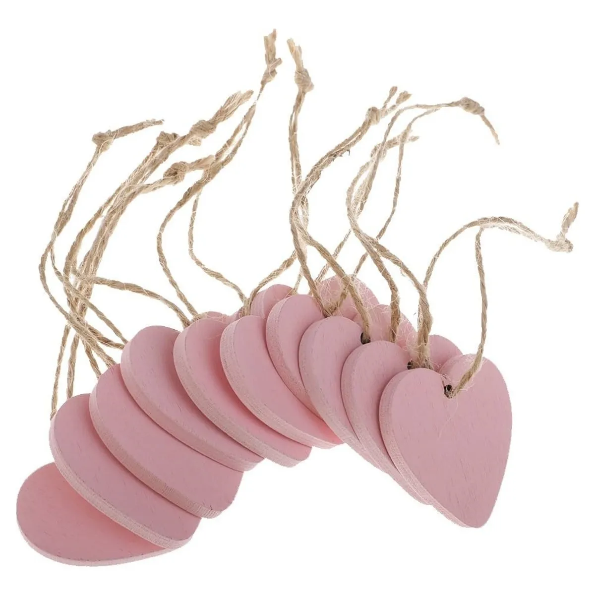 ATURE - 10u Colgante De Madera Corazón Love De Color Sólido 4 Cm