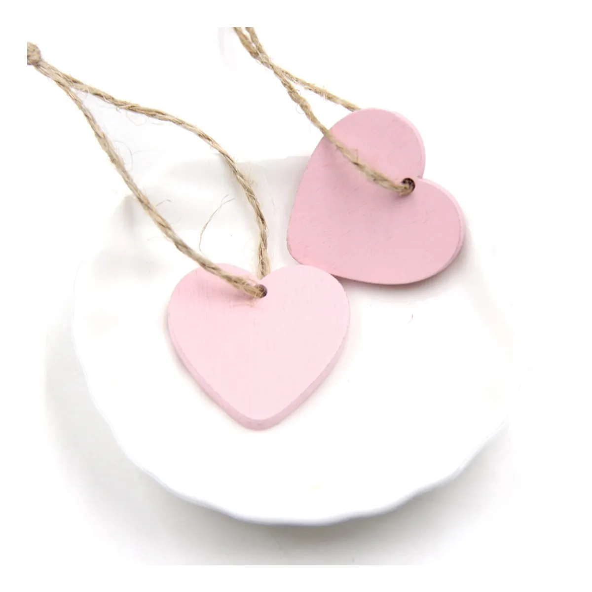 ATURE - 10u Colgante De Madera Corazón Love De Color Sólido 4 Cm