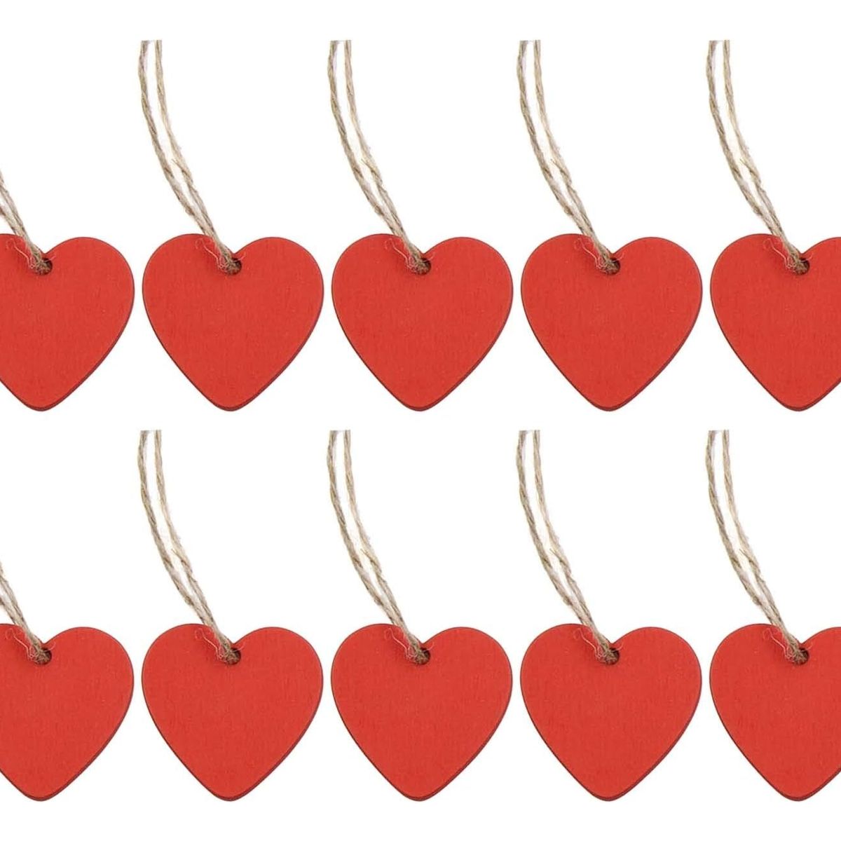 ATURE - 10u Colgante De Madera Corazón Love De Color Sólido 4 Cm