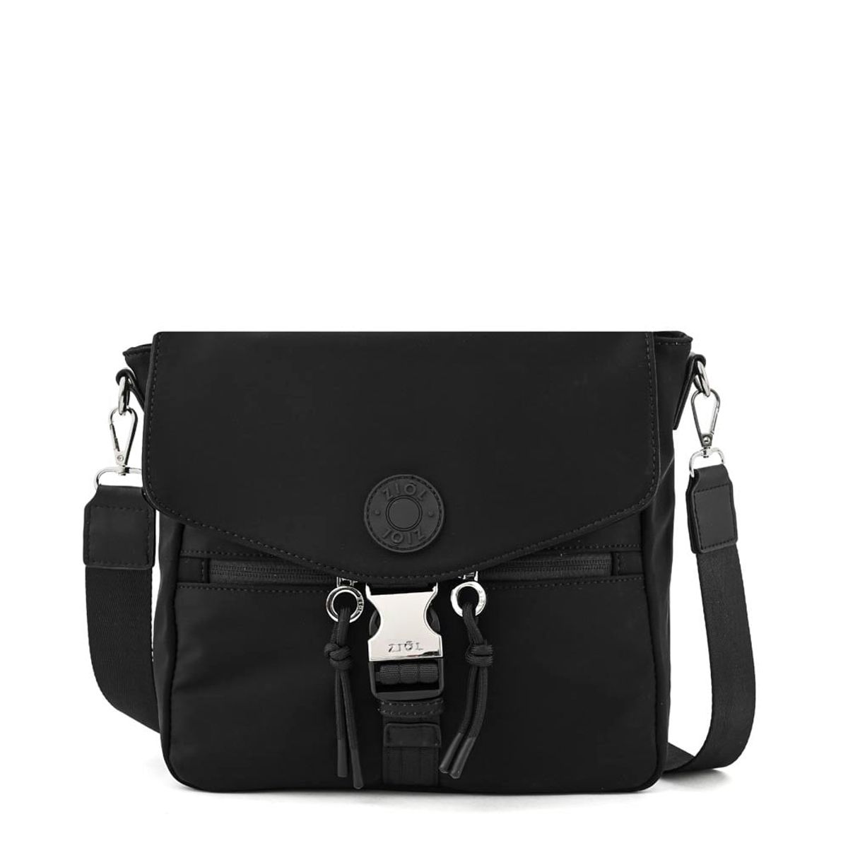 ZIOL - Cartera bandolera con tapa elvas mediana negro