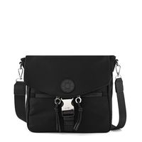 Cartera bandolera con tapa elvas mediana negro