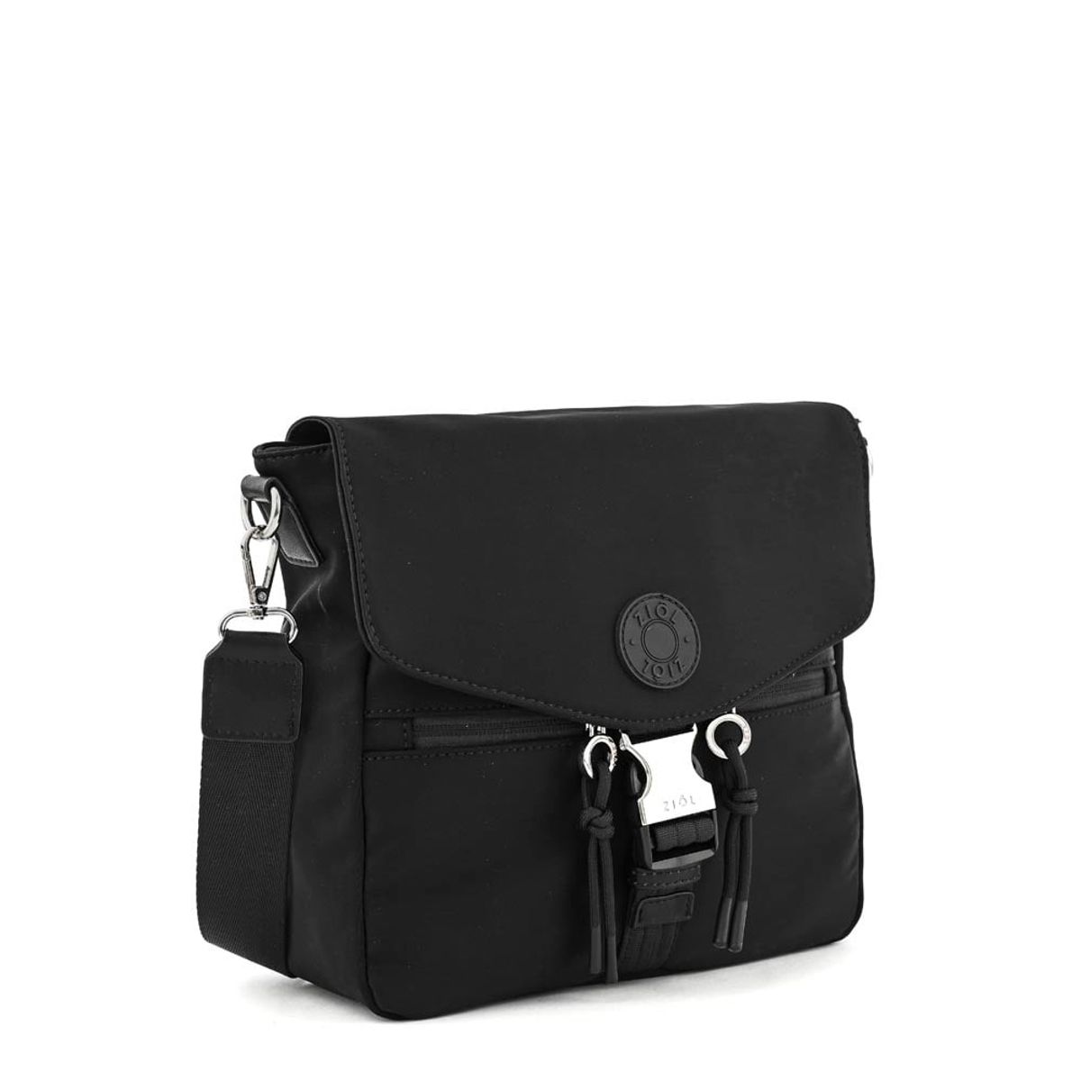 ZIOL - Cartera bandolera con tapa elvas mediana negro