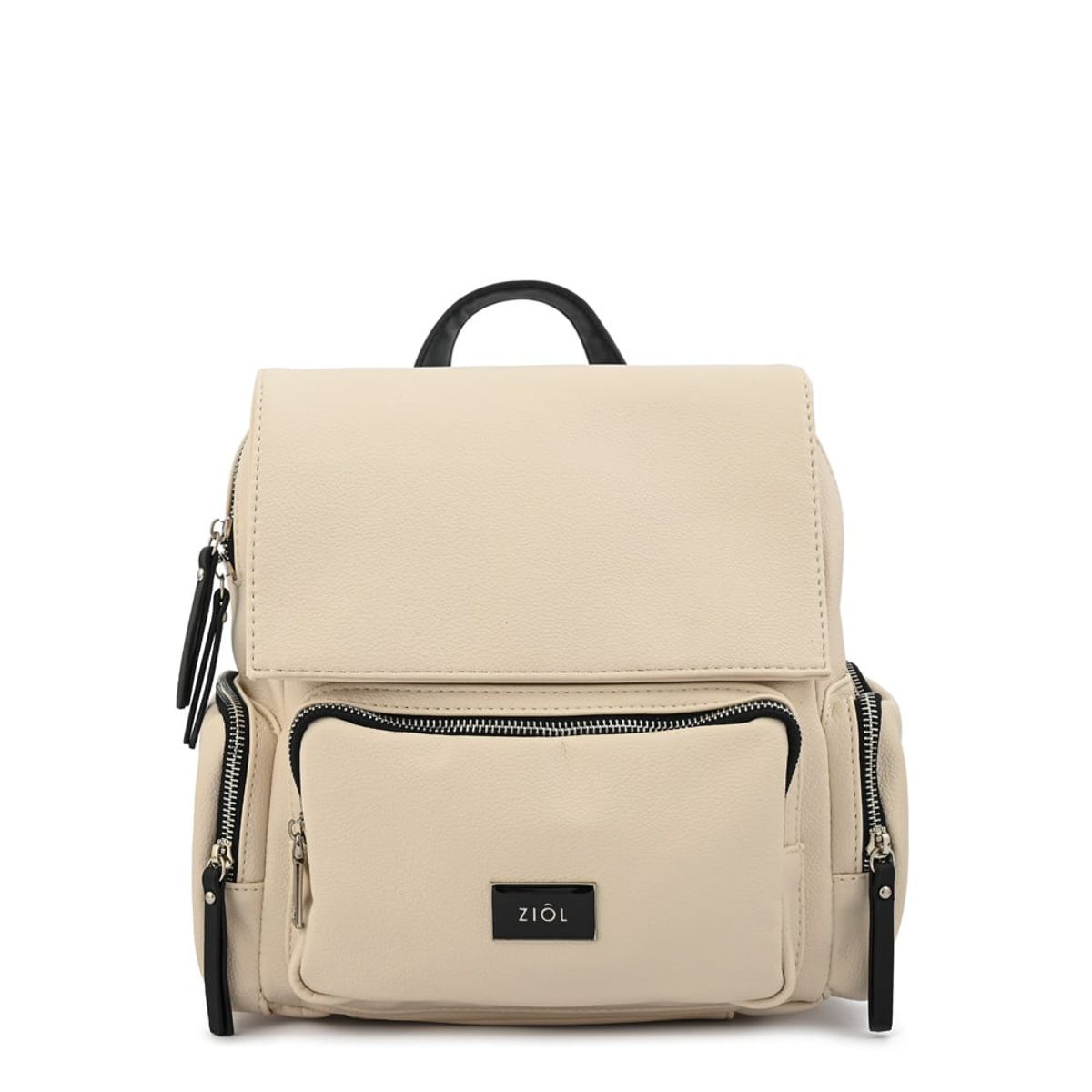 ZIOL - Mochila con tapa mila pequeña blanco crudo