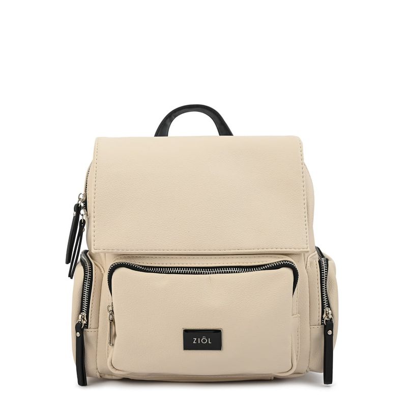 ZIOL - Mochila con tapa pequeña mila blanco crudo