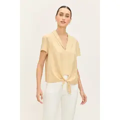 ASH - Blusa Manga Corta Beige Mujer