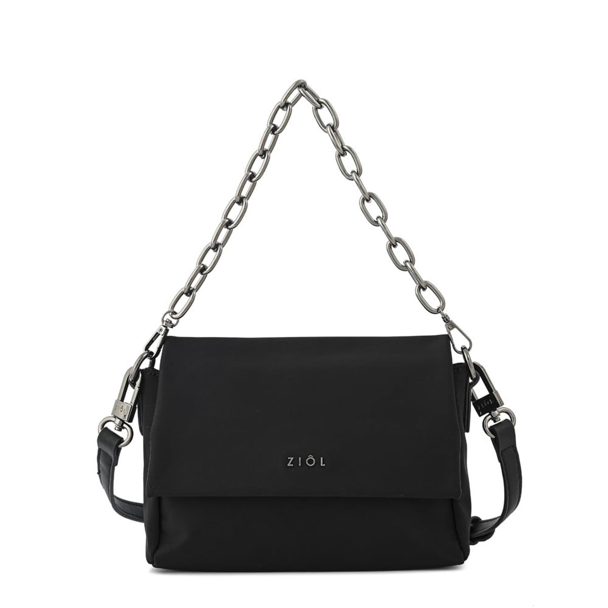 ZIOL - Cartera bandolera con tapa nydia pequeña negro especial