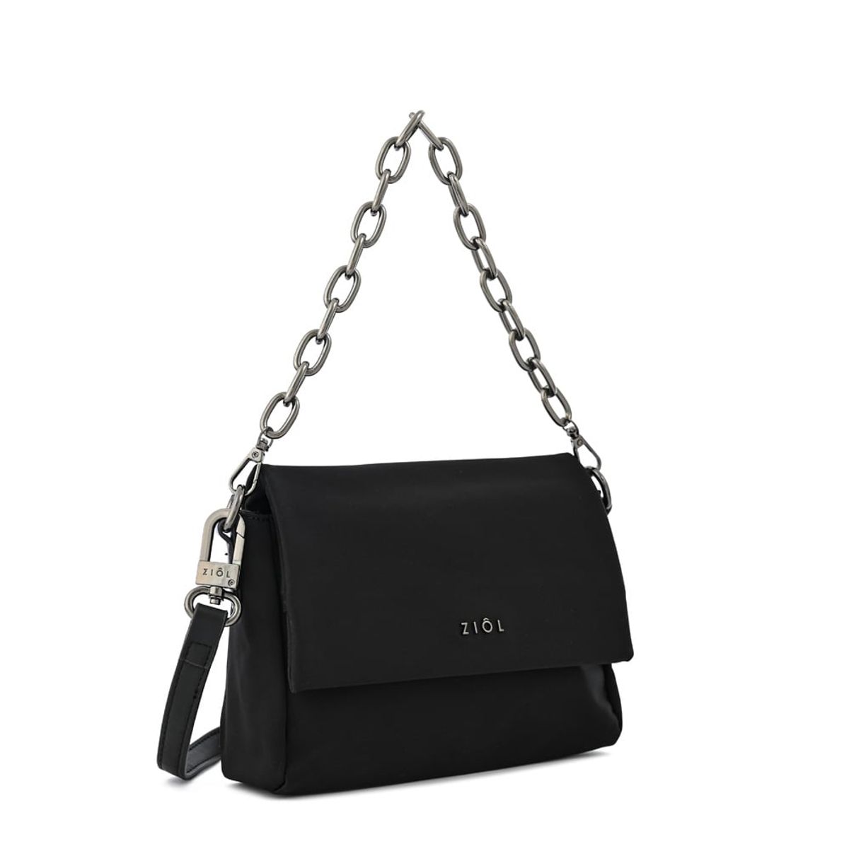 ZIOL - Cartera bandolera con tapa nydia pequeña negro especial