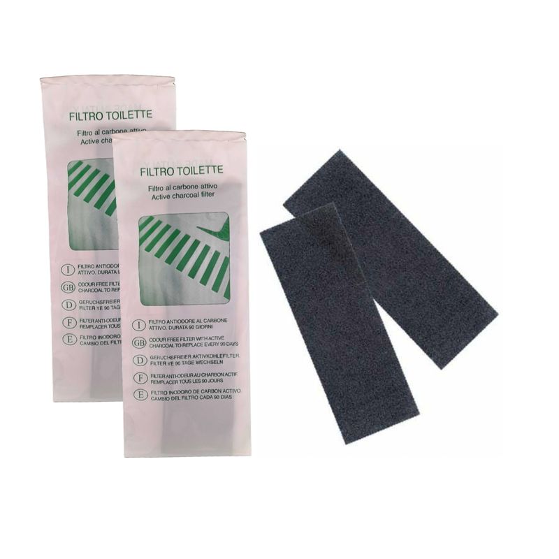 BERGAMO - Pack 2 Filtros Carbón Activado Baño Sanitario Gato Repuesto