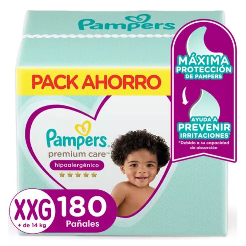 PAMPERS - Pañales Pampers Premium Care Talla XXG 3X60 180 Unidades