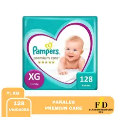 PAMPERS - Pañales Premium Care Talla XG 128 Unidades