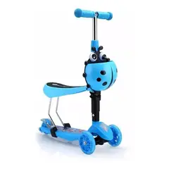 GENERICO - Scooter Monopatín 3 en 1 Ajustable Color Celeste para Niños