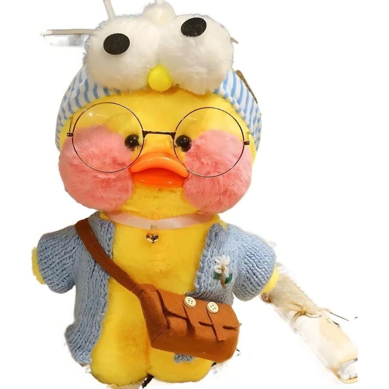 GENERICO - Peluche Patito Azul con Accesorios Intercambiables