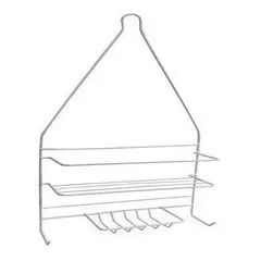 GENERICO - Organizador Doble para Ducha en Metal Blanco