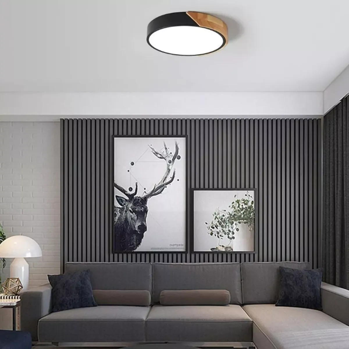 CASA NEW - Lámpara de Techo Moderna 23cm Redondo 3 Colores - Negro