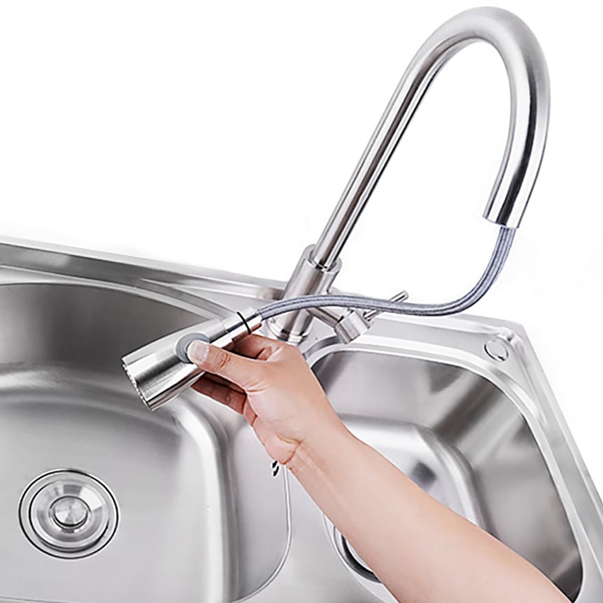 CASA NEW - Llave lavaplatos Monomando Extensible Cromado