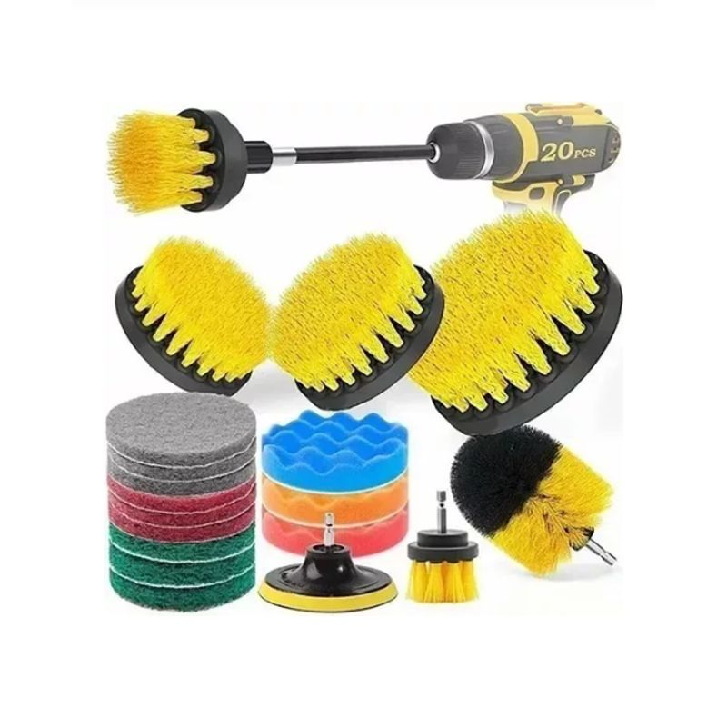 GENERICO - Limpieza De Auto Hogar Set Cepillos Para Taladro 20 Piezas