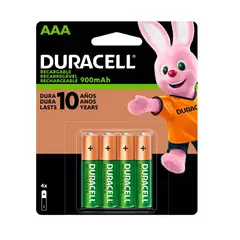DURACELL - Pack 4 pilas AAA recargables de 850mAh