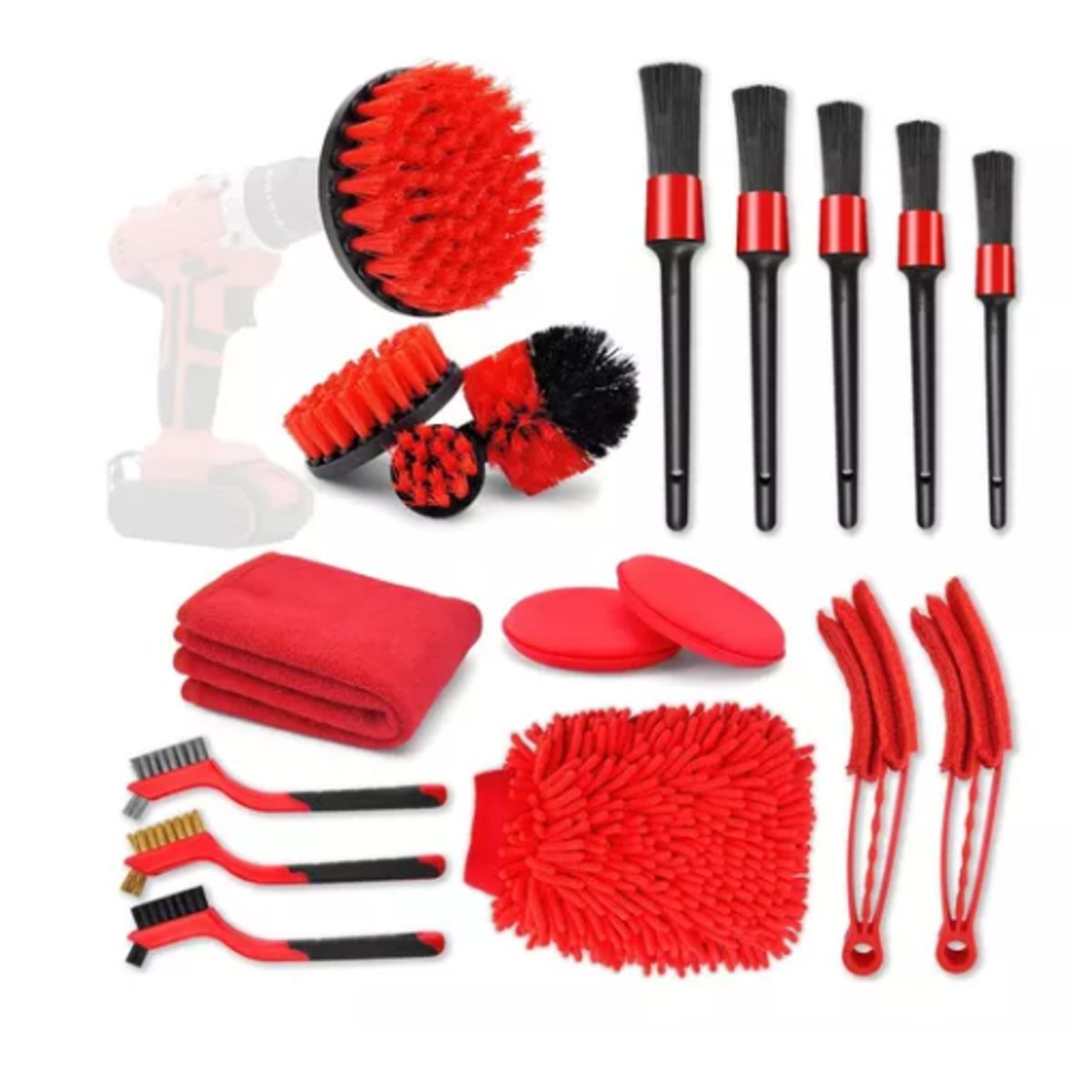 GENERICO - Limpieza De Auto Kit Grandprix 18 Piezas Interior Y Exterior