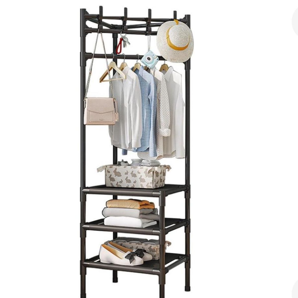 GENERICO - Perchero Organizador Esquinero Estante Colgador Multiuso Negro