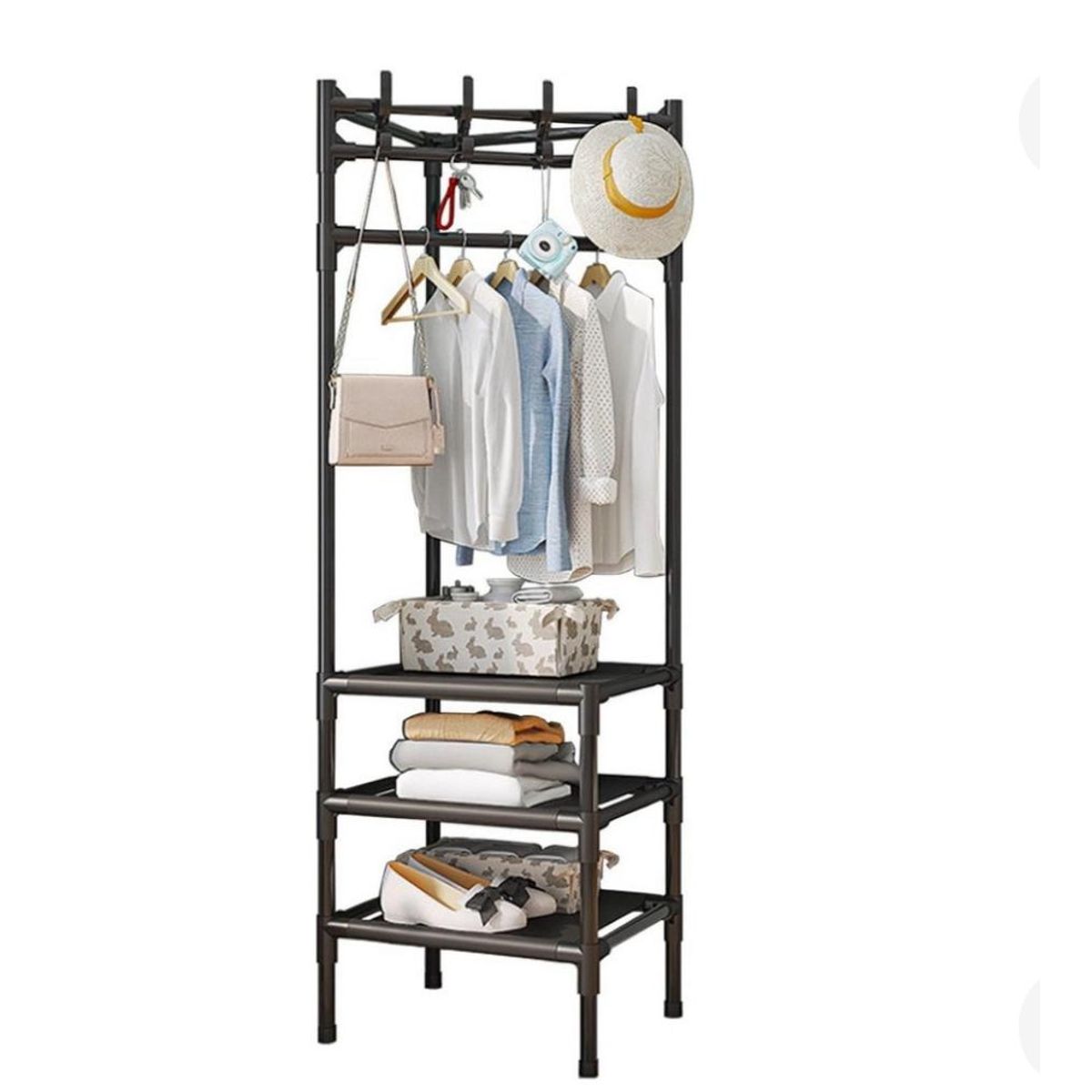 GENERICO - Perchero Organizador Esquinero Estante Colgador Multiuso Negro