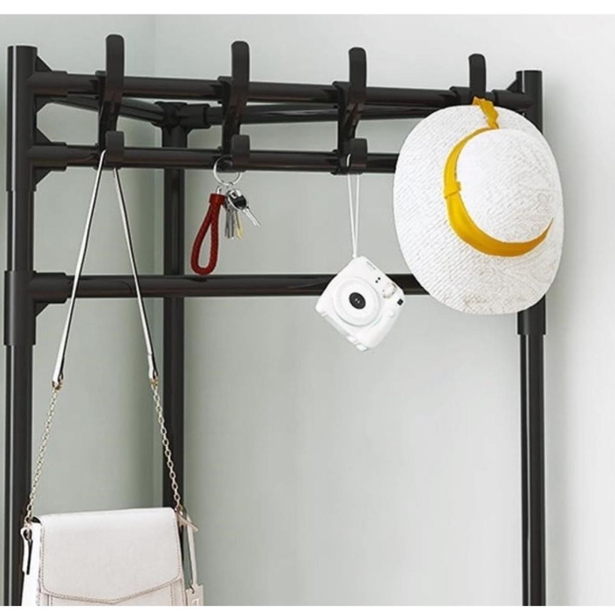 GENERICO - Perchero Organizador Esquinero Estante Colgador Multiuso Negro