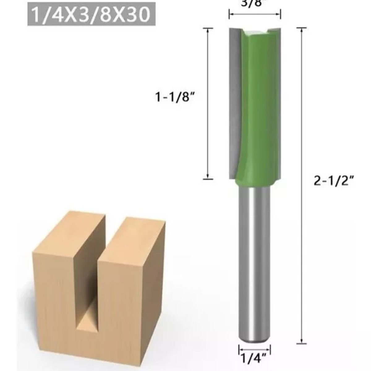 GENERICO - FRESA MADERA RECTA VASTAGO ¼  x 3/8