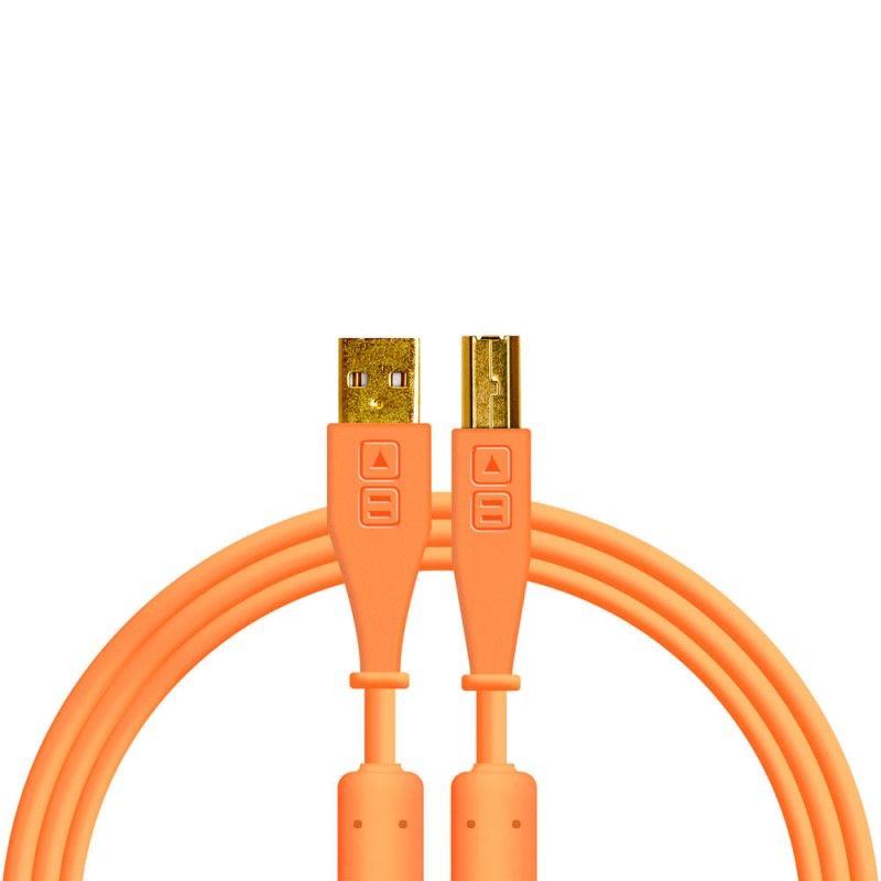 GENERICO - Cable USB-A a USB-B 15 Metros Naranjo Chroma Cables DJ Techtools