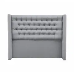 GENERICO - Respaldo de Cama Super King tela lino color gris Plata DECOPATAGONIA