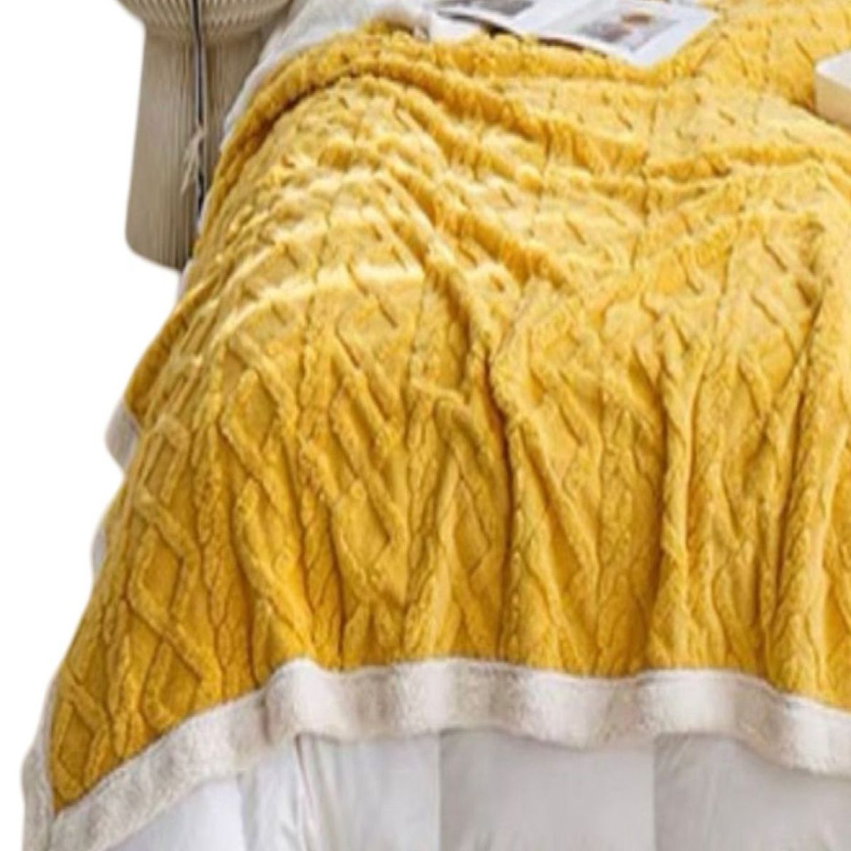 GENERICO - FRAZADA DE PLUSH Y SHERPA ELEGANTE