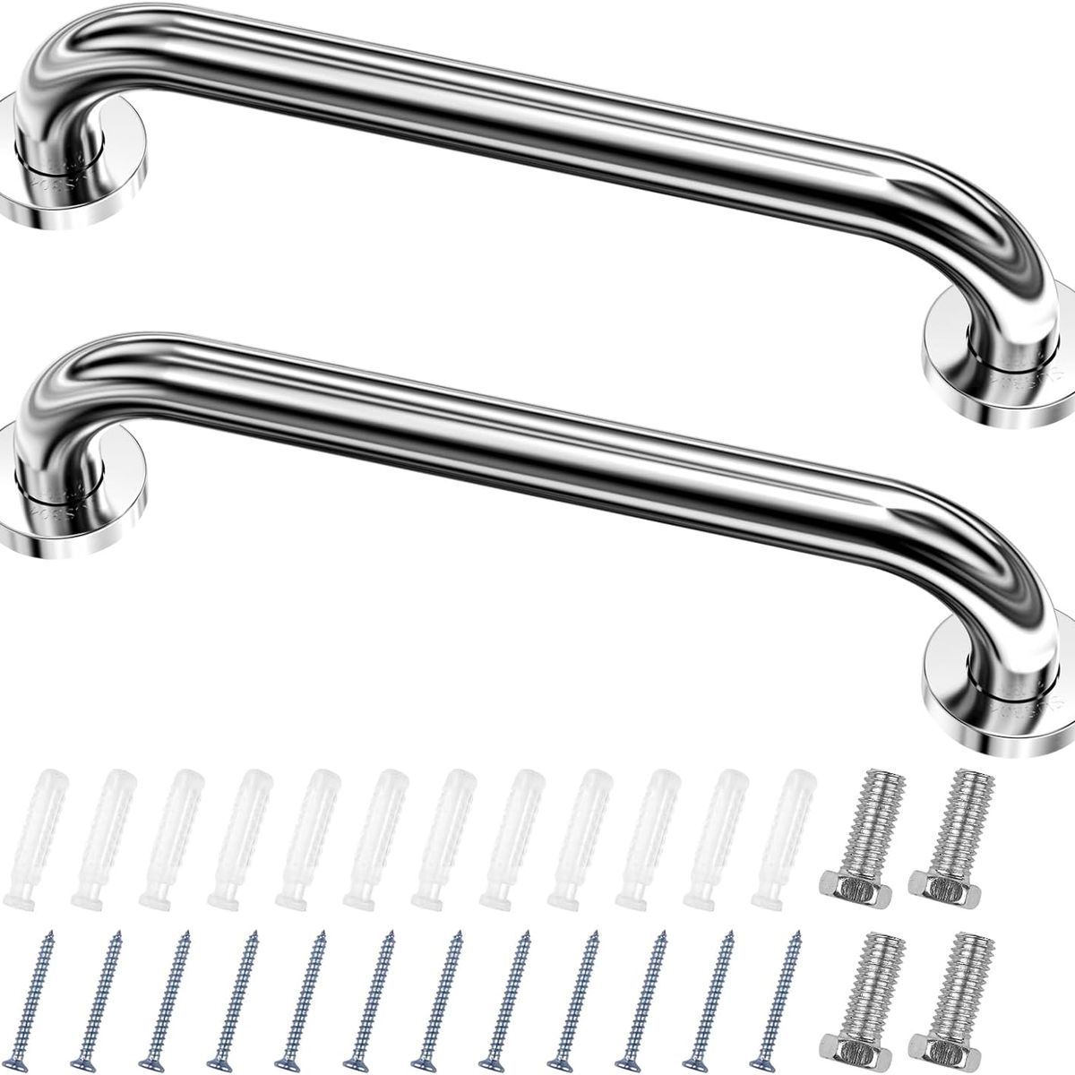 KUANGYE - 2 Barras De Seguridad Para Baño Apoyo 40cm Pasamanos Acero