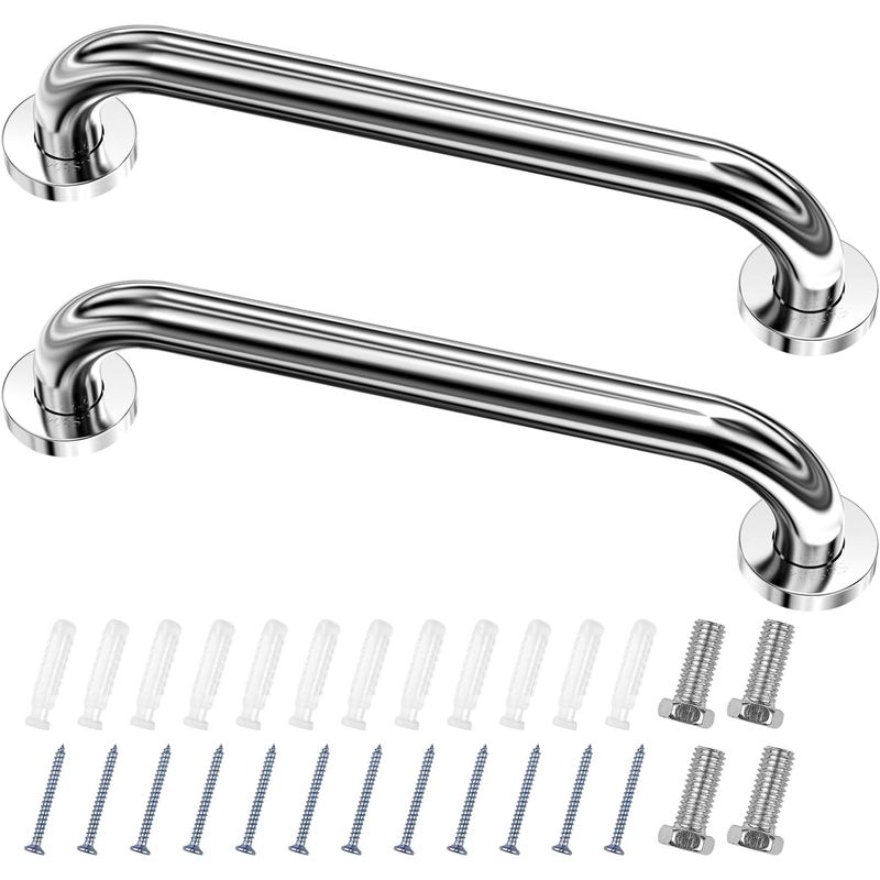 KUANGYE - 2 Barras De Seguridad Para Baño Apoyo 40cm Pasamanos Acero