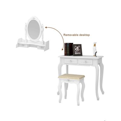 Imagen 2 del producto TOCADOR CATHLEEN ESPEJO OVALADO ROSAS EM065