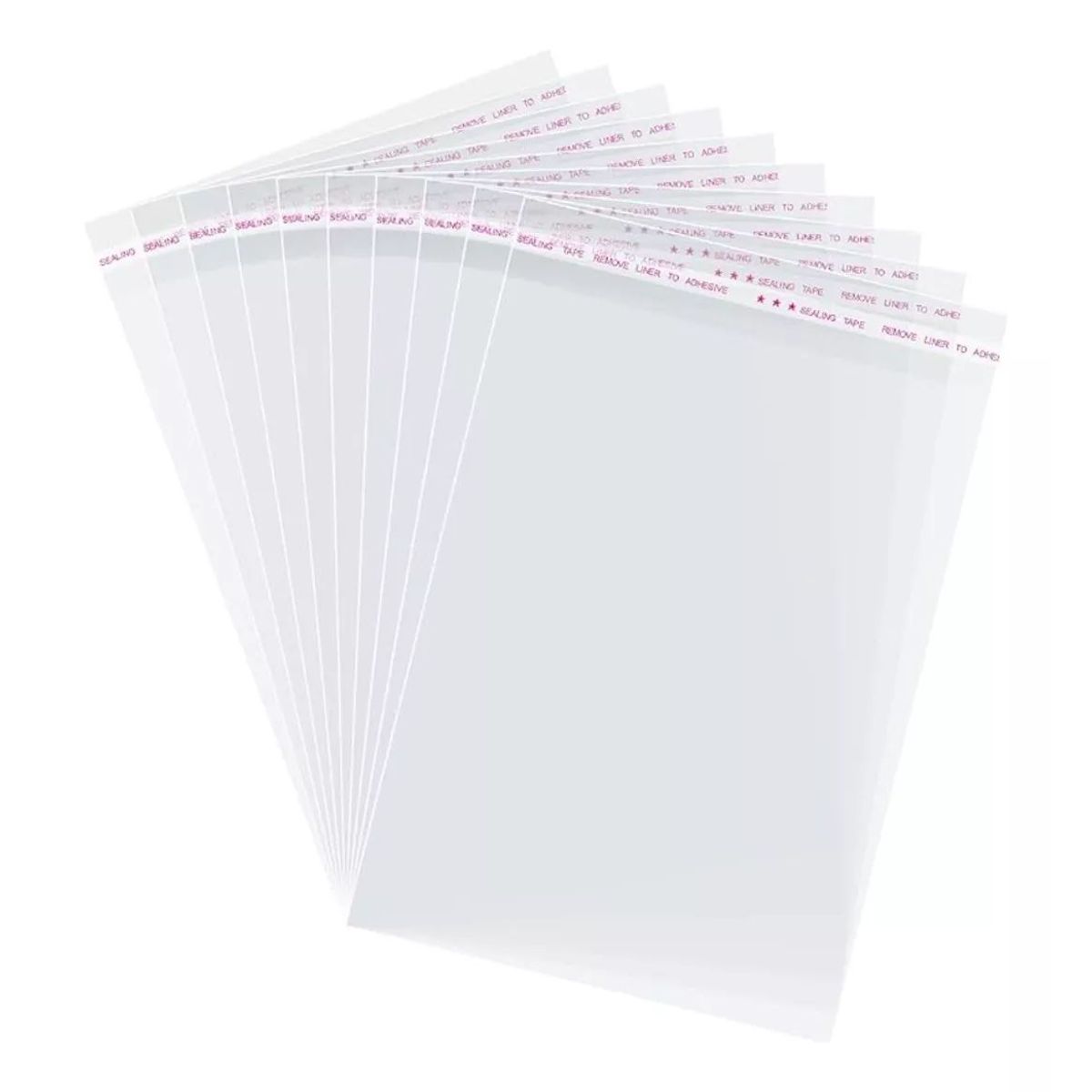 KUANGYE - Bolsa Celofán Cierre Adhesivo 22x34 Cms 300 Unds Formato A4