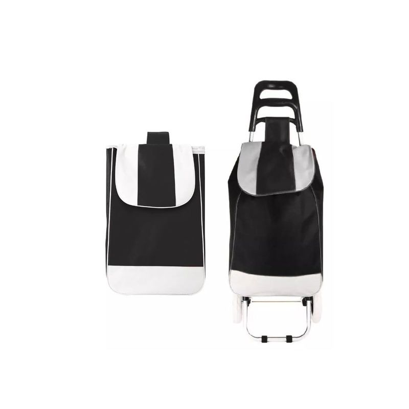 GENERICO - Carrito De Compras Plegable De Tela 30kg  Negro