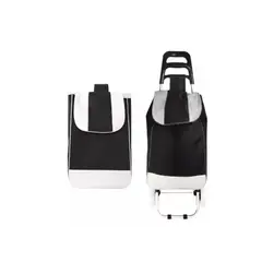 GENERICO - Carrito De Compras Plegable De Tela 30kg Negro