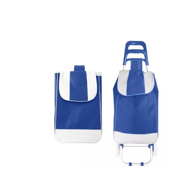 GENERICO - Carrito De Compras Plegable De Tela 30kg Azul