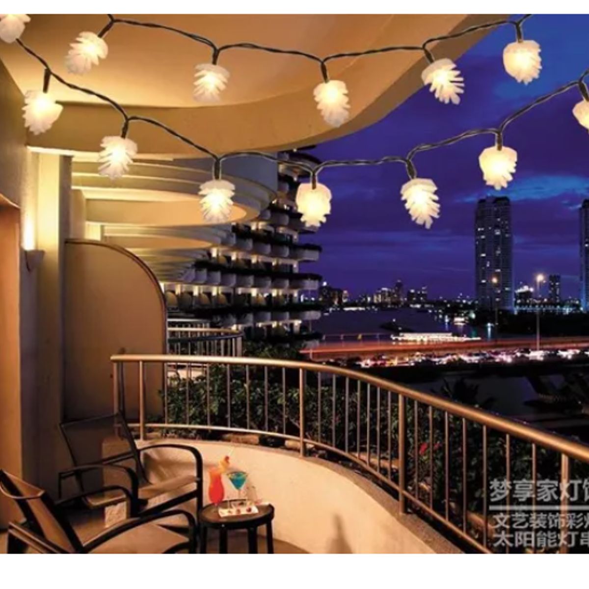 GENERICO - Guirnalda De Luces Navideñas Solares De 21 Metros